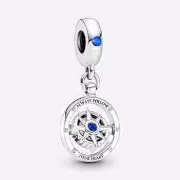 Charm Pendente Bussola "Always Follow Your Heart"