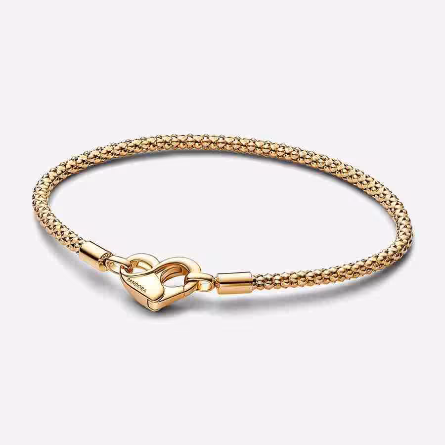 Bracciale Maglia Geometrica con Chiusura a Cuore-Placcato oro Bracciale Maglia Geometrica con Chiusura a Cuore Placcato oro