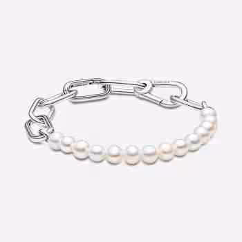 Bracciale Maglia Link con Perle d’Acqua Dolce Coltivate