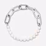 Bracciale Maglia Link con Perle d’Acqua Dolce Coltivate Pandora ME