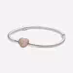 Bracciale con Chiusura a Cuore Pavè-Bicolor Bracciale con Chiusura a Cuore Pavè-Bicolor