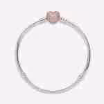 Bracciale con Chiusura a Cuore Pavè-Bicolor
