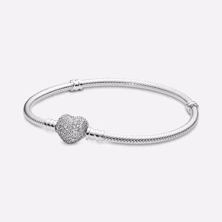 Bracciale con Chiusura a Cuore Pavè Bracciale con Chiusura a Cuore Pave