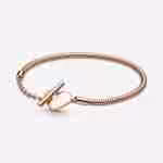 Bracciale con Chiusura a T e Cuore-Placcato oro rosa Bracciale con Chiusura a T e Cuore-Placcato oro rosa