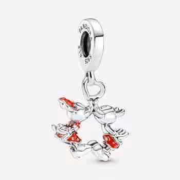 Disney, charm Pendente Mickey Mouse & Minnie, Il Bacio