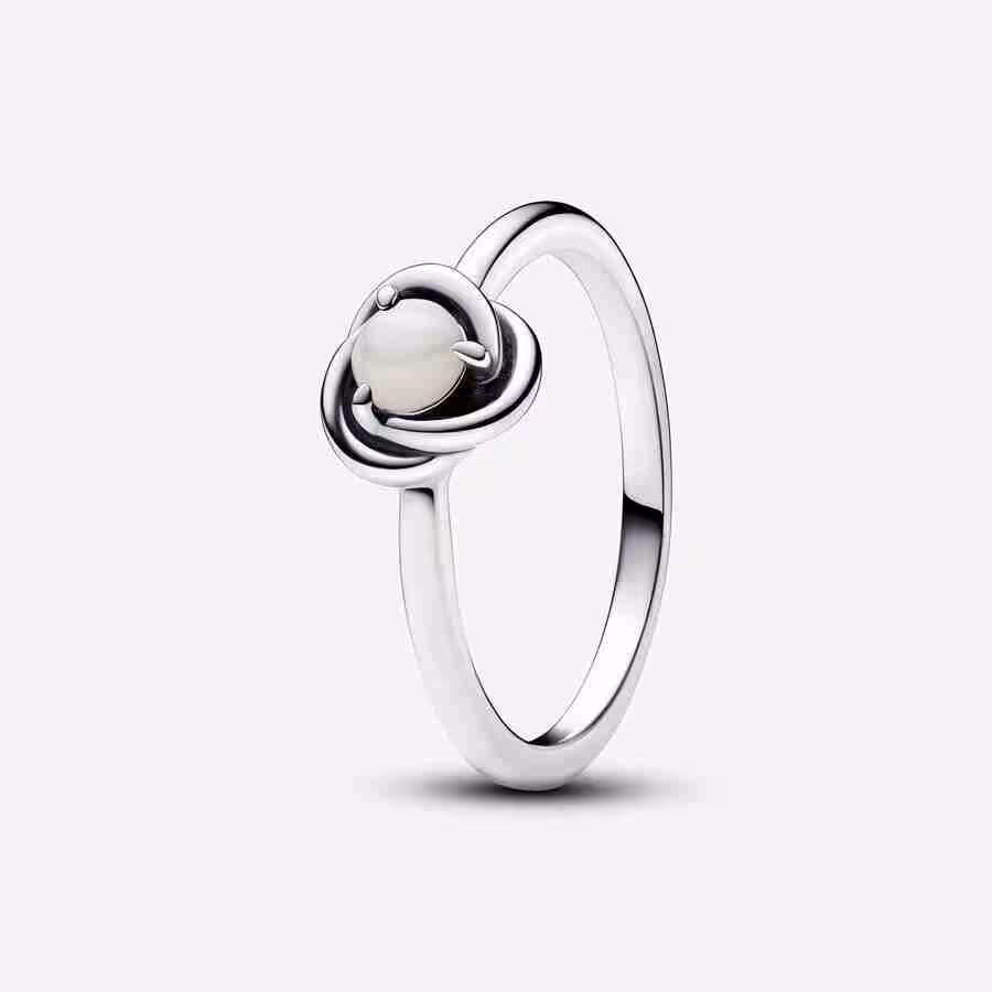 Anello Cerchio Eterno Bianco Madreperla Artificiale Giugno Anello Cerchio Eterno Bianco Madreperla Artificiale Giugno