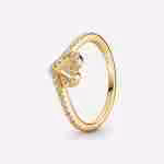 Anello Cuore Desiderio Scintillante-Placcato oro Anello Cuore Desiderio Scintillante-Placcato oro