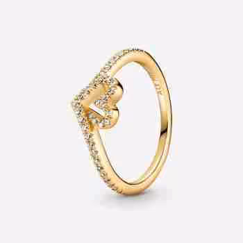 Anello Cuore Desiderio Scintillante-Placcato oro