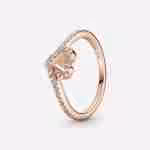 Anello Cuore Desiderio Scintillante-Placcato oro rosa
