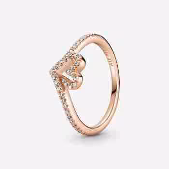 Anello Cuore Desiderio Scintillante-Placcato oro rosa