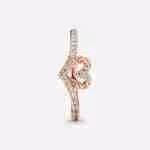 Anello Cuore Desiderio Scintillante-Placcato oro rosa