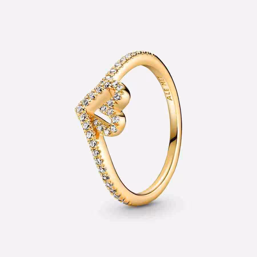 Anello Cuore Desiderio Scintillante-Placcato oro Anello Cuore Desiderio Scintillante Placcato oro