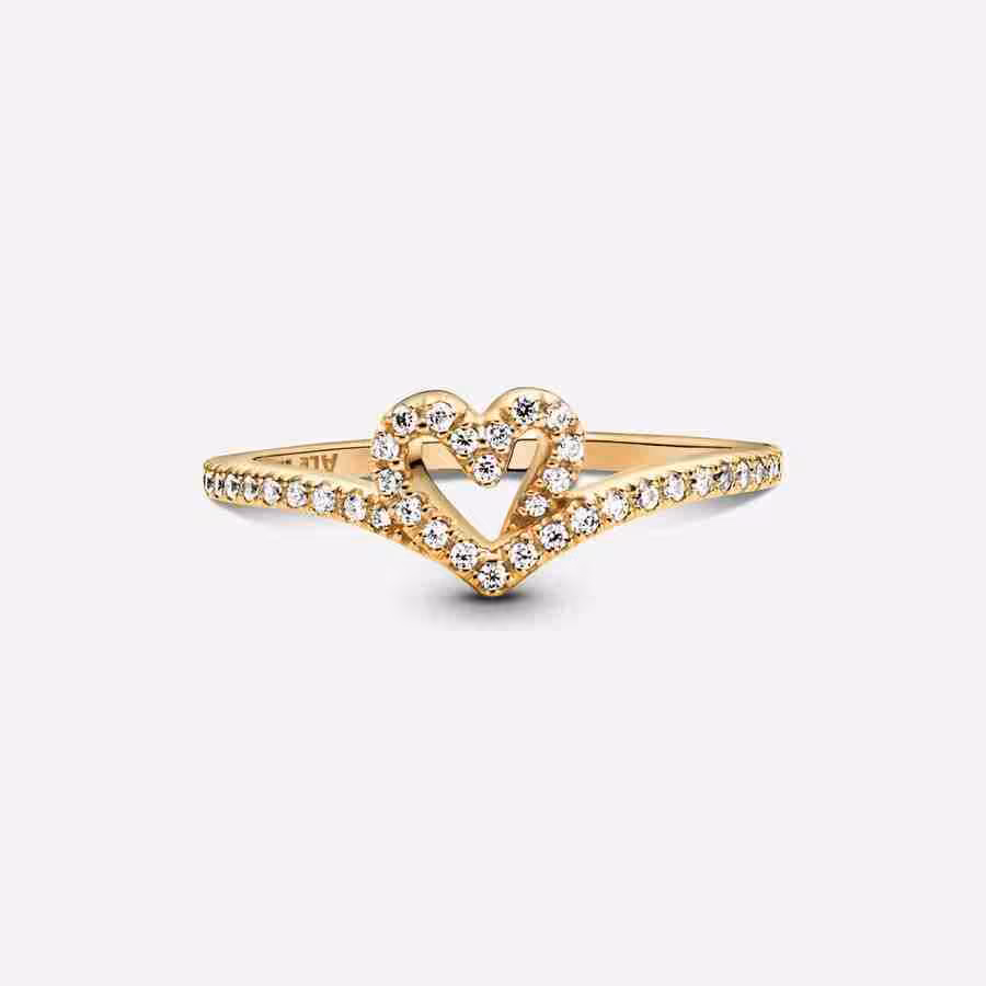 Anello Cuore Desiderio Scintillante-Placcato oro_2