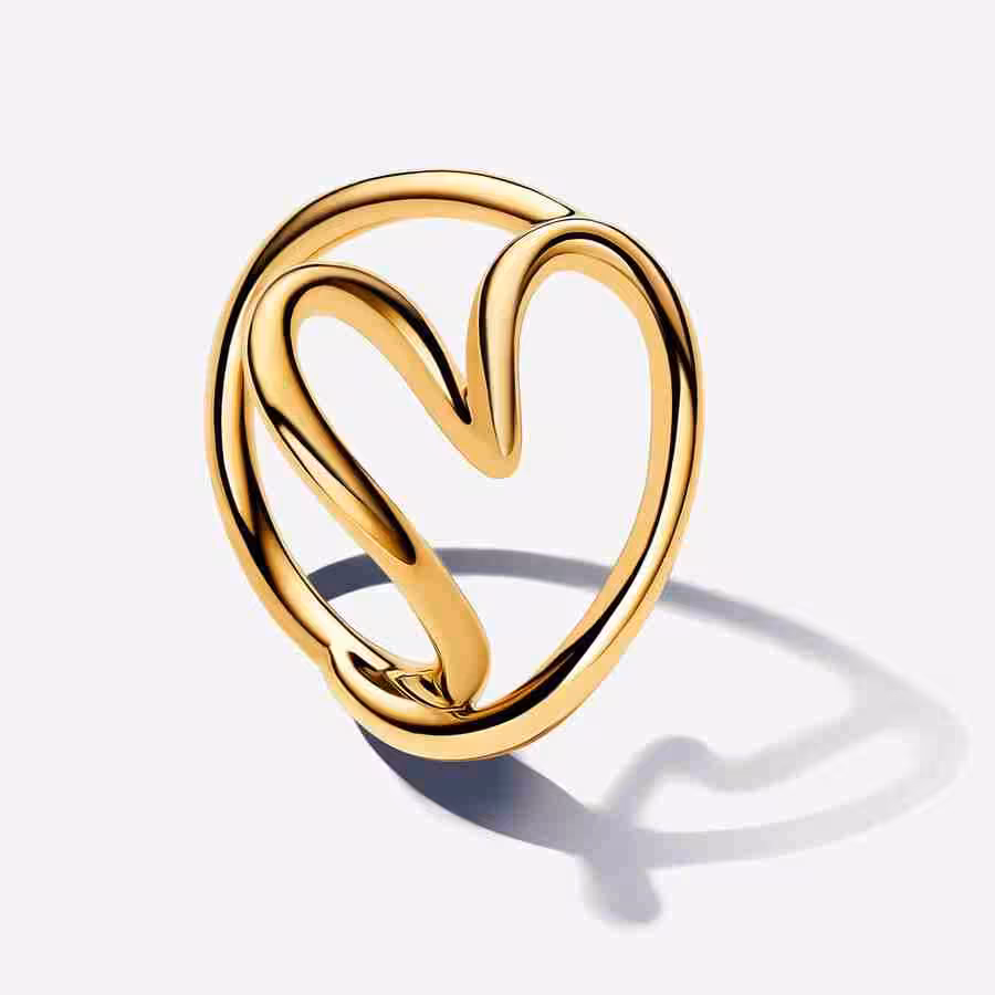 Anello Cuore Linea Sinuosa Anello Cuore Linea Sinuosa