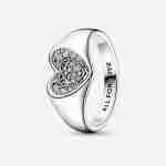 Anello Cuore Pavé Sigillo Anello Cuore Pavé Sigillo