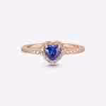 Anello Cuore in Rilievo Blu