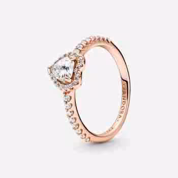 Anello Cuore in Rilievo-Placcato oro rosa