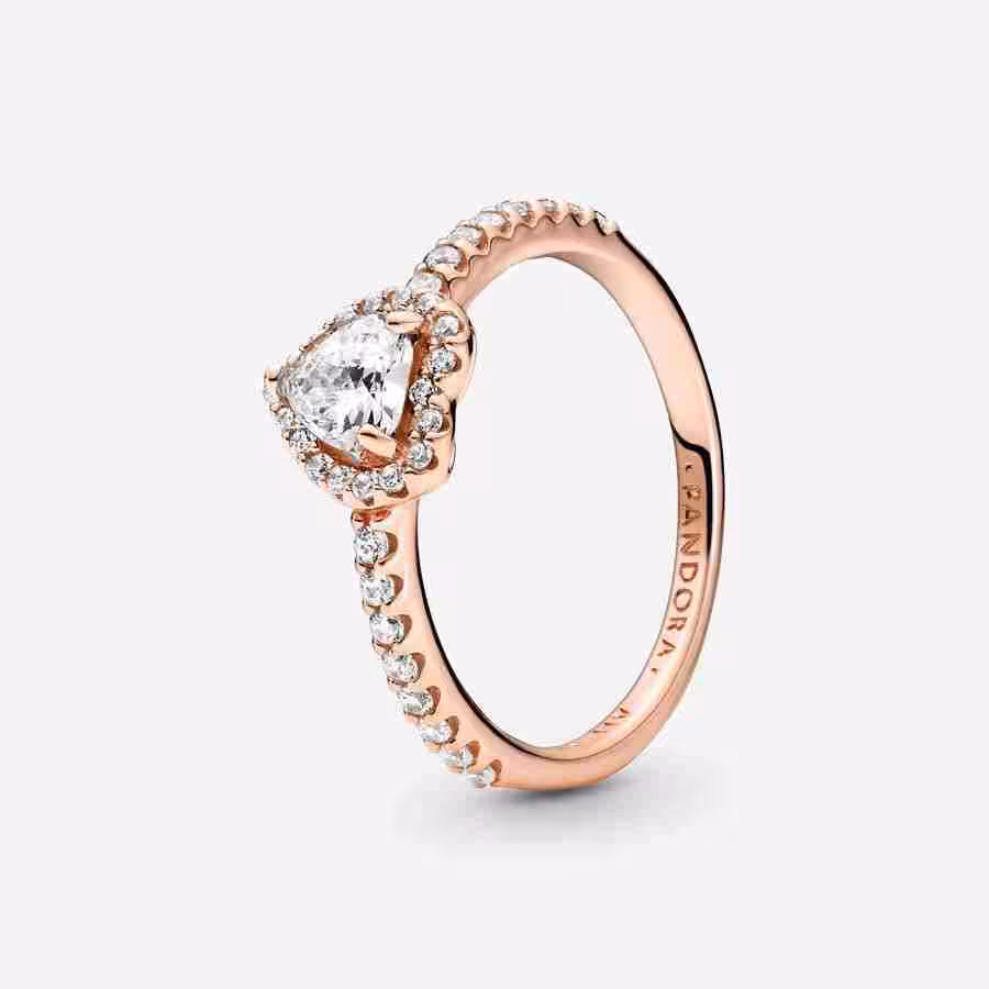 Anello Cuore in Rilievo-Placcato oro rosa Anello Cuore in Rilievo Placcato oro rosa