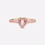 Anello Cuore in Rilievo Rosa