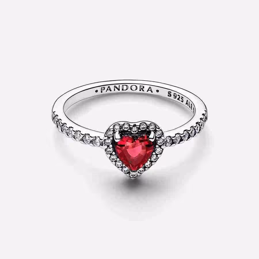 Anello Cuore in Rilievo Rosso_2