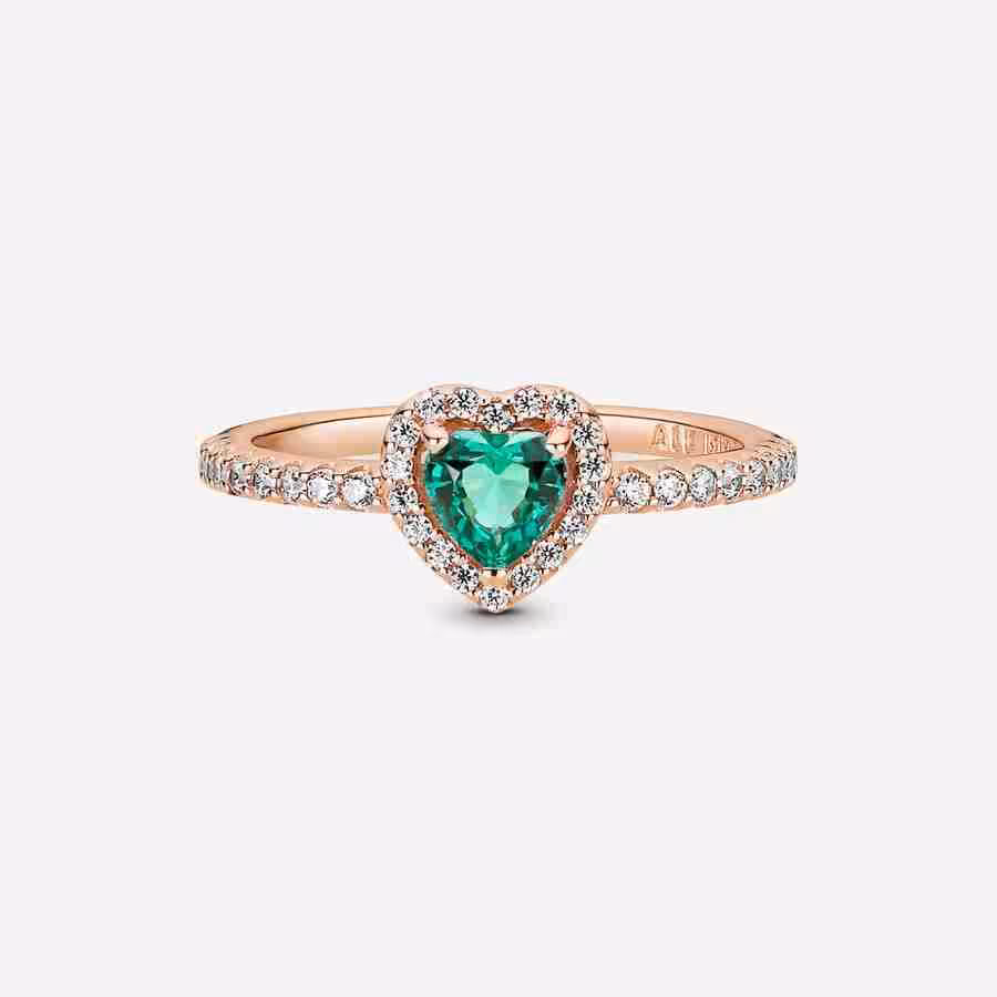 Anello Cuore in Rilievo Verde_2