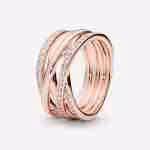 Anello Fascia Intrecciata-Placcato oro rosa