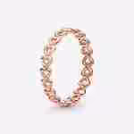 Anello Fascia di Cuori-Placcato oro rosa