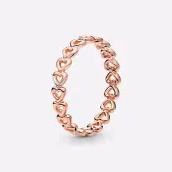 Anello Fascia di Cuori-Placcato oro rosa