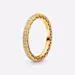 Anello Fedina Pietre e Cuori-Placcato oro Anello Fedina Pietre e Cuori-Placcato oro