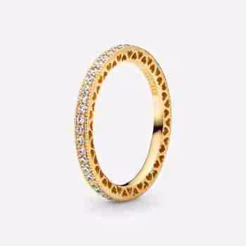 Anello Fedina Pietre e Cuori-Placcato oro