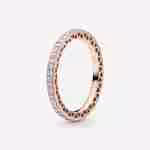 Anello Fedina Pietre e Cuori-Placcato oro rosa Anello Fedina Pietre e Cuori-Placcato oro rosa