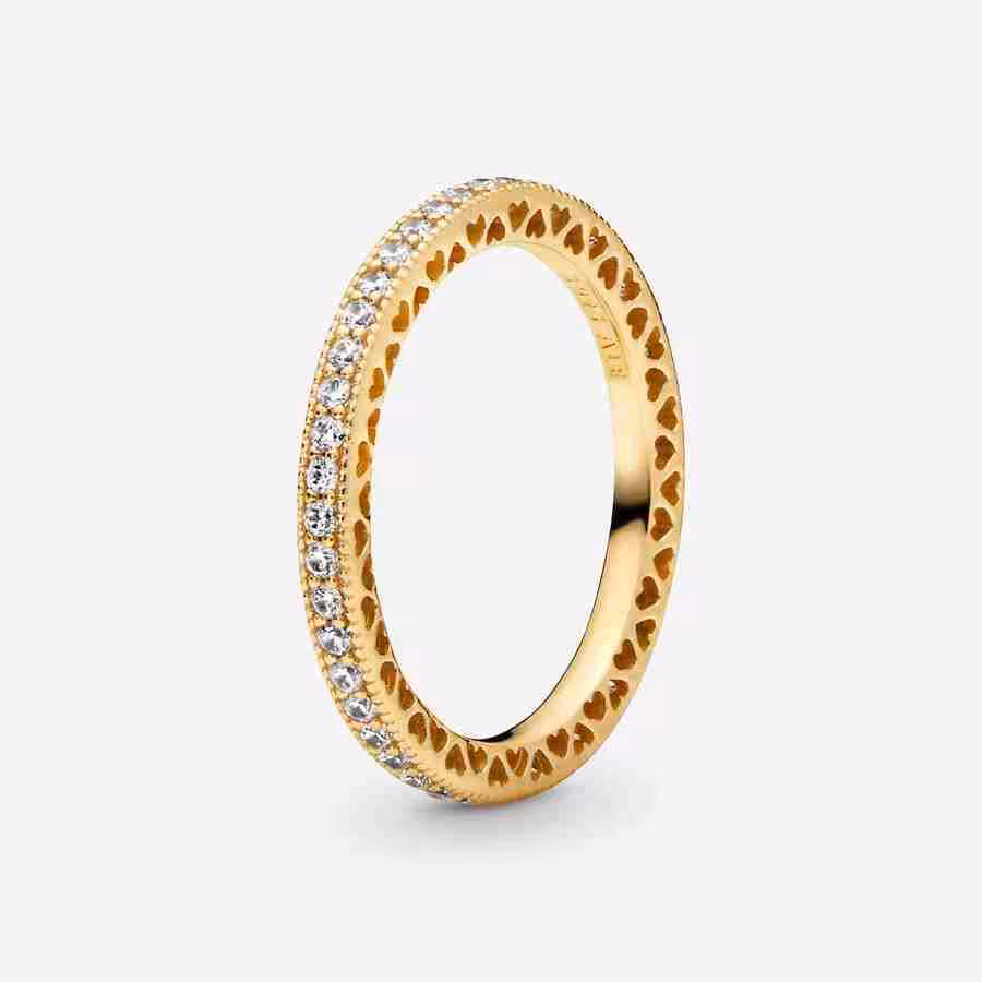 Anello Fedina Pietre e Cuori-Placcato oro Anello Fedina Pietre e Cuori Placcato oro