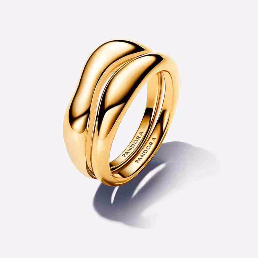 Anello Linea Sinuosa Divisibile-Placcato oro Anello Linea Sinuosa Divisibile Placcato oro