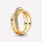 Anello Linee Intrecciate-Placcato oro