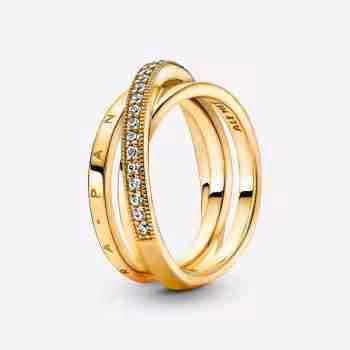 Anello Linee Intrecciate-Placcato oro