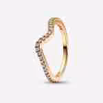 Anello Onda Pietre Luminose-Placcato oro Anello Onda Pietre Luminose-Placcato oro