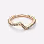 Anello Onda Pietre Luminose-Placcato oro
