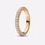 Anello Pavè Fascia Singola-Placcato oro Anello Pavè Fascia Singola-Placcato oro