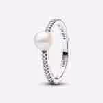 Anello Perla d’Acqua Dolce Coltivata e Pavè Anello Perla d’Acqua Dolce Coltivata e Pavè
