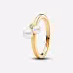 Anello Perle d'Acqua Dolce Coltivate e Punto Luce-Placcato oro Anello Perle d’Acqua Dolce Coltivate e Punto Luce-Placcato oro