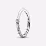 Anello Pietre Luminose & Smalto Bianco Pandora ME
