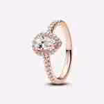 Anello Punto Luce Goccia Piccola-Placcato oro rosa
