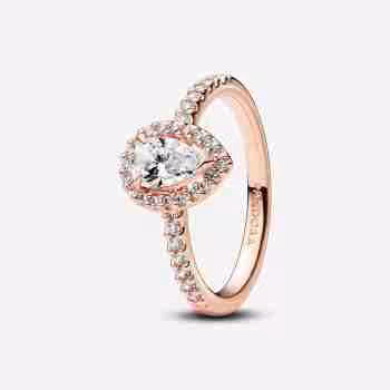 Anello Punto Luce Goccia Piccola-Placcato oro rosa