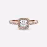 Anello Punto Luce Quadrato-Placcato oro rosa
