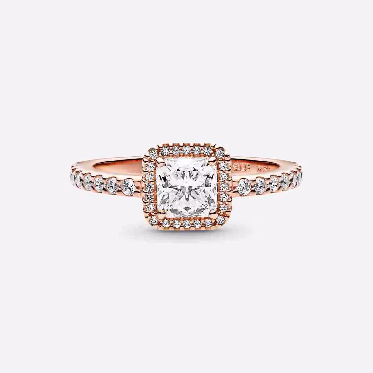 Anello Punto Luce Quadrato-Placcato oro rosa_4