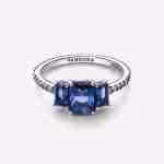 Anello Trilogy Pietre Blu