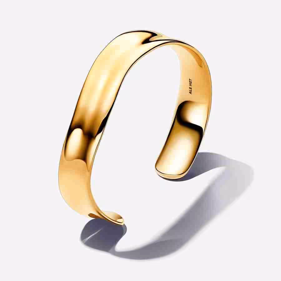 Bracciale Aperto Fascia Larga Linea Sinuosa Bracciale Aperto Fascia Larga Linea Sinuosa