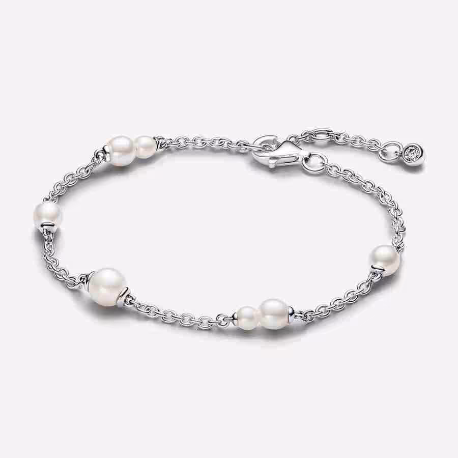Bracciale Catena Con Perle d’Acqua Dolce Coltivate Bracciale Catena Con Perle dAcqua Dolce Coltivate