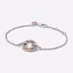 Bracciale Cerchio Bicolore con Logo e Pavè Bracciale Cerchio Bicolore con Logo e Pavè