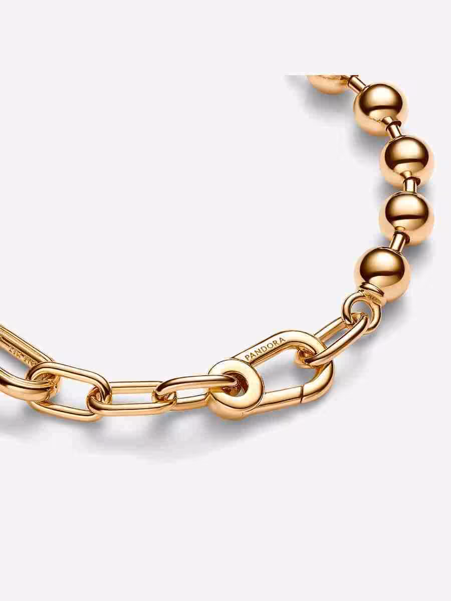 Bracciale Maglia Link e Sfere Pandora ME-Placcato oro_1